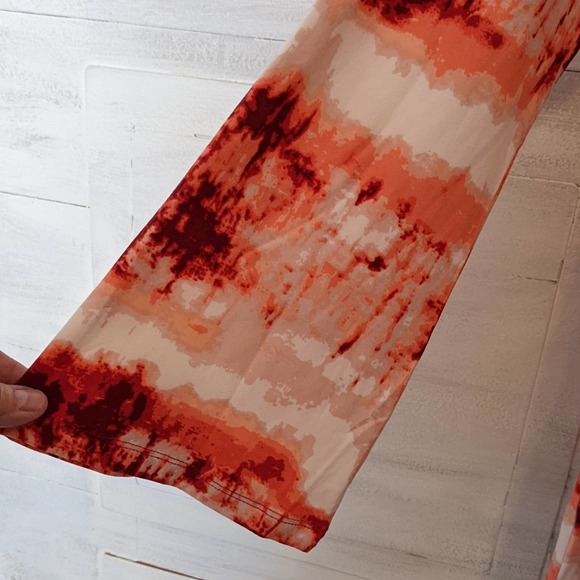 Bobbie Brooks Orange Rust White Tie Dye Bell Sleeve Blouse Size 1X NWT - Picture 3 of 4